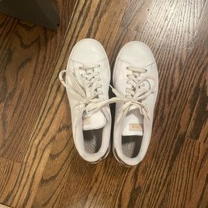Adidas White and Gold Sneaker